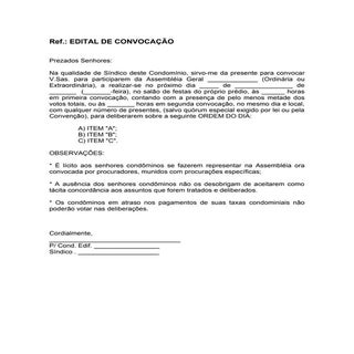 Edital de convocacao