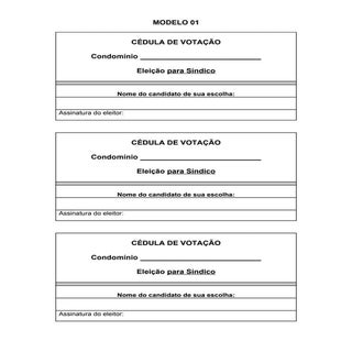 Cedula de eleicao 