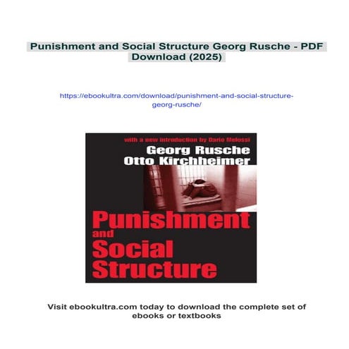 Punishment and Social Structure Georg Rusche | PDF