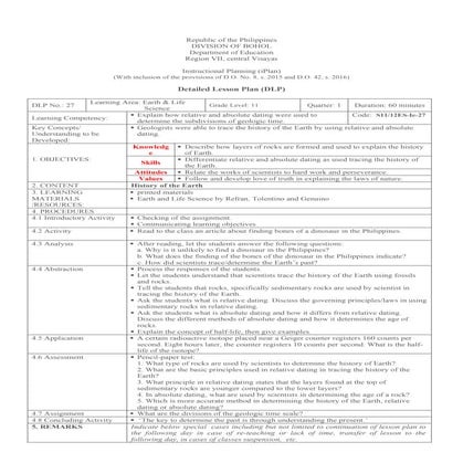 detailed lesson plan in quarter 1 in earth and life science | DOCX
