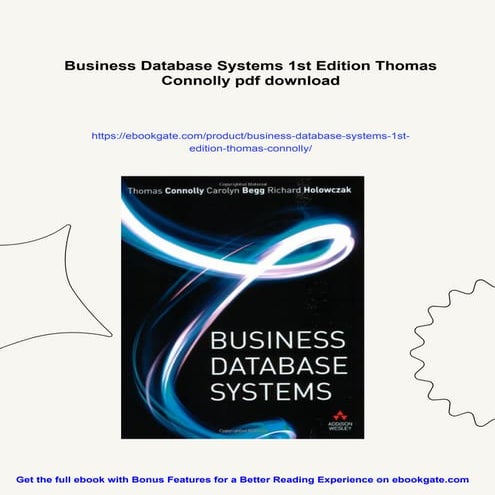 Business Database Systems 1st Edition Thomas Connolly