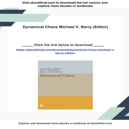 Dynamical Chaos Michael V. Berry (Editor)