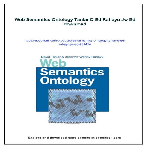 Web Semantics Ontology Taniar D Ed Rahayu Jw Ed