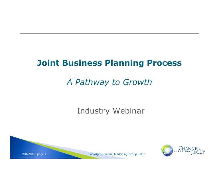 Joint Business Planing Process Findings & CMG