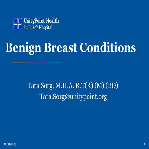 Tara PowerPoint Benign Breast Disease | PPTX