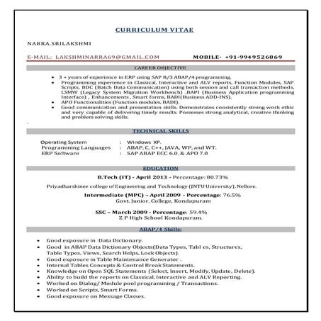 modify resume( recently)