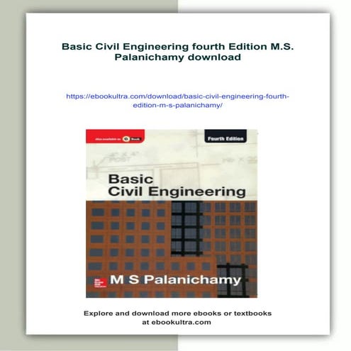 Basic Civil Engineering fourth Edition M.S. Palanichamy