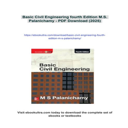 Basic Civil Engineering fourth Edition M.S. Palanichamy