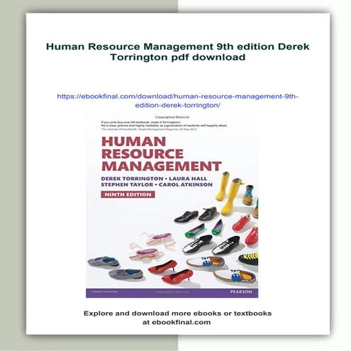 Human Resource Management 9th edition Derek Torrington | PDF