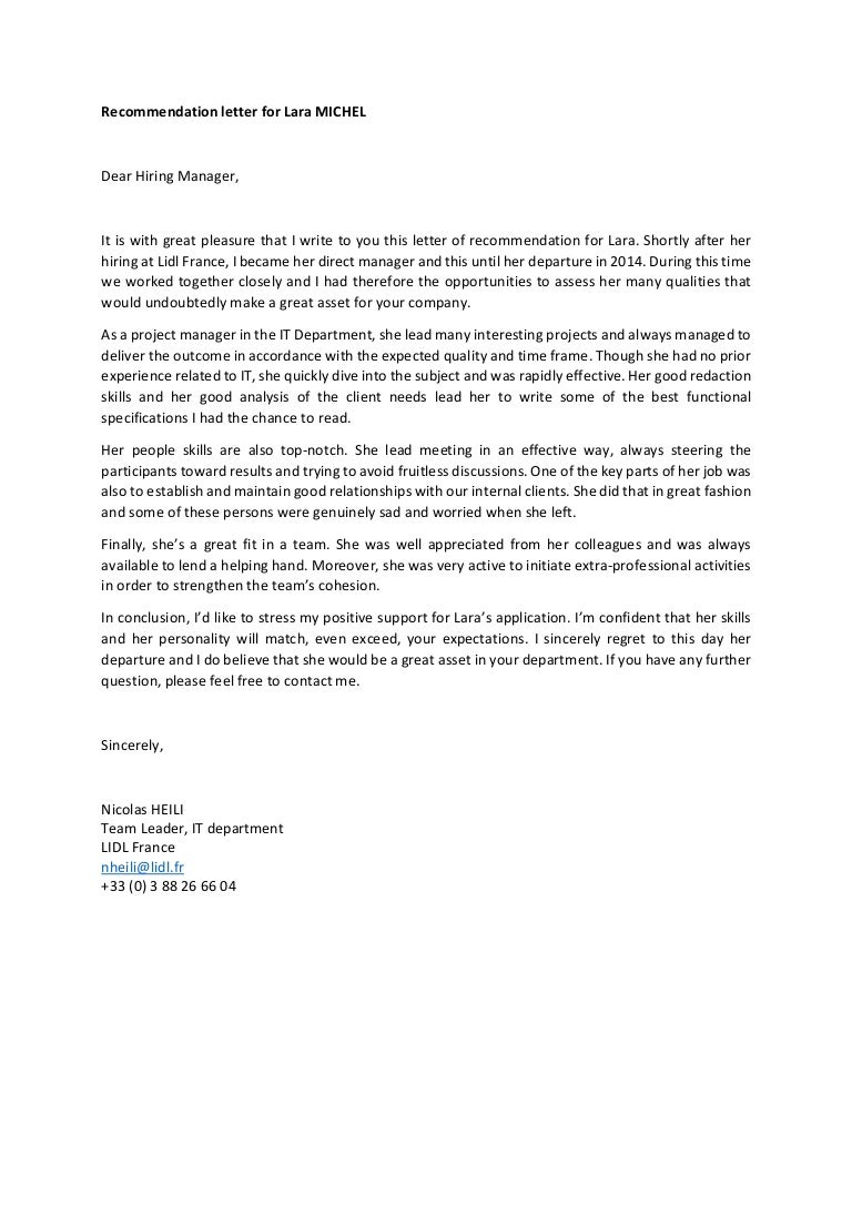 recommandation letter lara letter of recommendation time frame