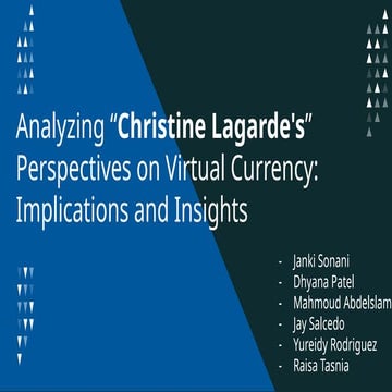 Analyzing Christina Lagarde's Perspectives