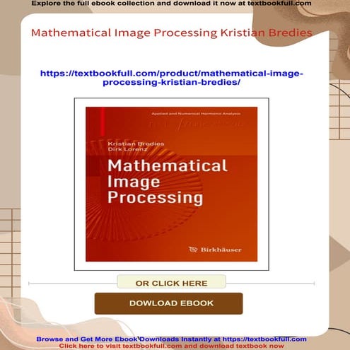 Mathematical Image Processing Kristian Bredies