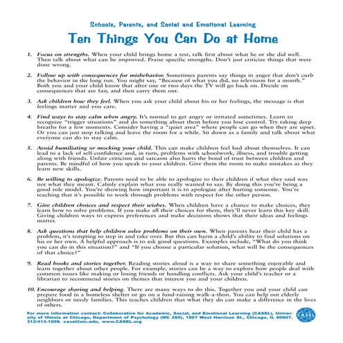 Ten Things You Can Do at Home