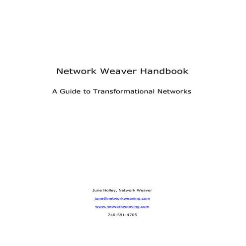 Network Weaver Handbook Workgroup