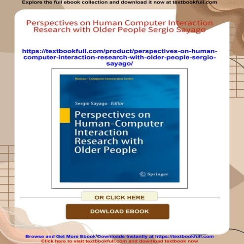 Perspectives on Human Computer Interaction Research with Older People Sergio ...