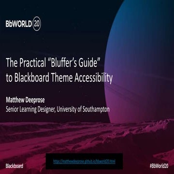 The practical bluffer's guide to blackboard theme accessibility
