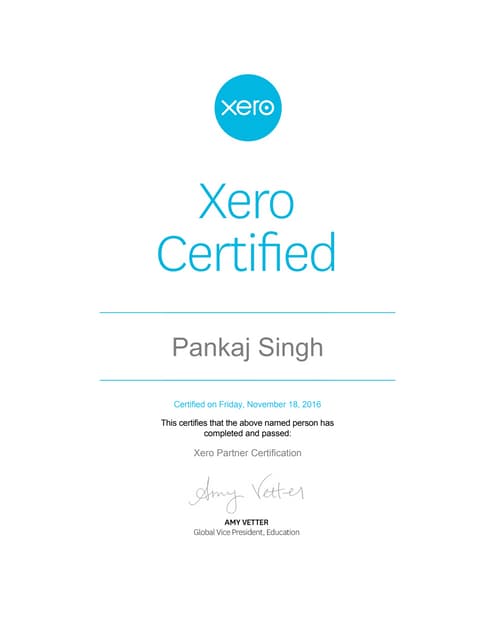 xero certificate | PDF