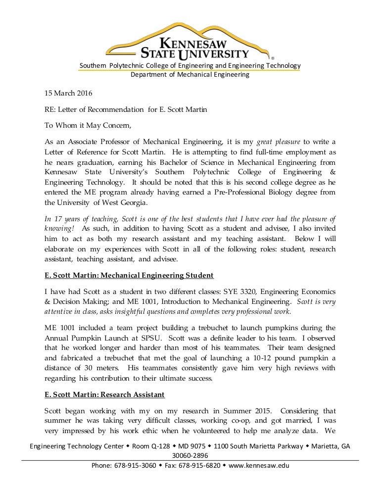 Recommendation letter for mechanical engineering job Recommendation letter for mechanical engineering job