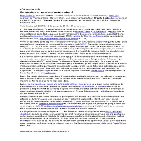 Síntesi 46a sessió web: '‘És possible un país amb govern obert?’