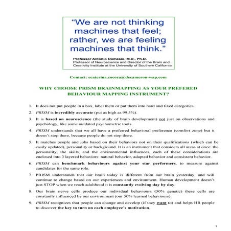 15 reasons to Chose Prism Brain Mapping