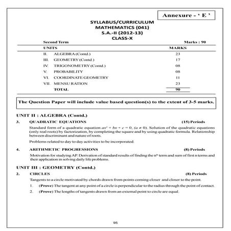 MATHEMATICS (041)  S.A.-II (2012-13) 