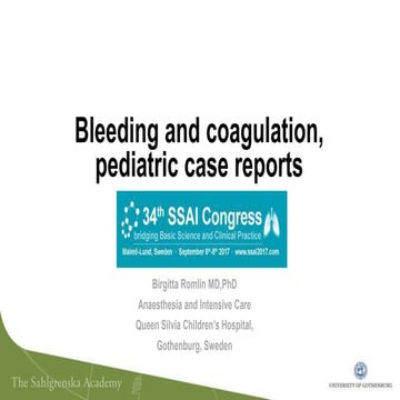 Bleeding in paediatric surgery - case presentations