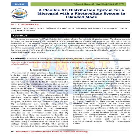 A Flexible AC Distribution System for a Microgrid with a Photovoltaic System ...