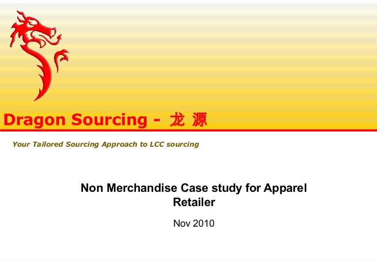 Non Merchandise Case study for Apparel