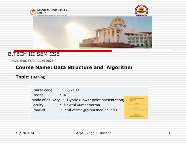Hashing a searching technique in data structures