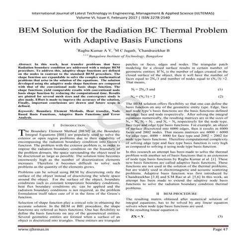 BEM Solution for the Radiation BC Thermal Problem with Adaptive Basis Functions