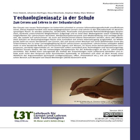 Technologieeinsatz in der Schule - Zum Lernen und Lehren in der Sekundarstufe