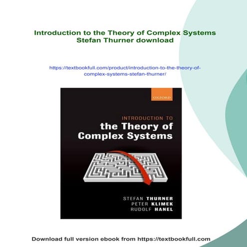 Introduction to the Theory of Complex Systems Stefan Thurner