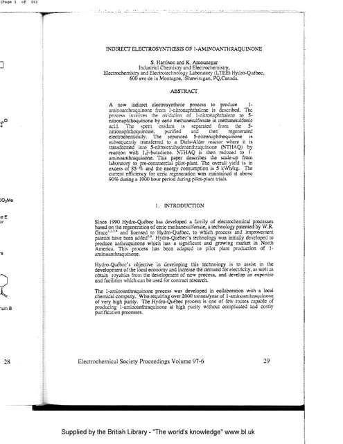 Indirect Electrosynthesis of 1-amin...