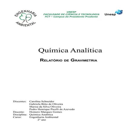 47029772 relatorio-de-quimica-analitica-analise-gravimetrica