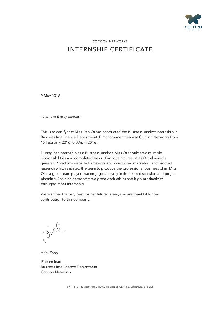 london internship reference letter letter of recommendation linkedin