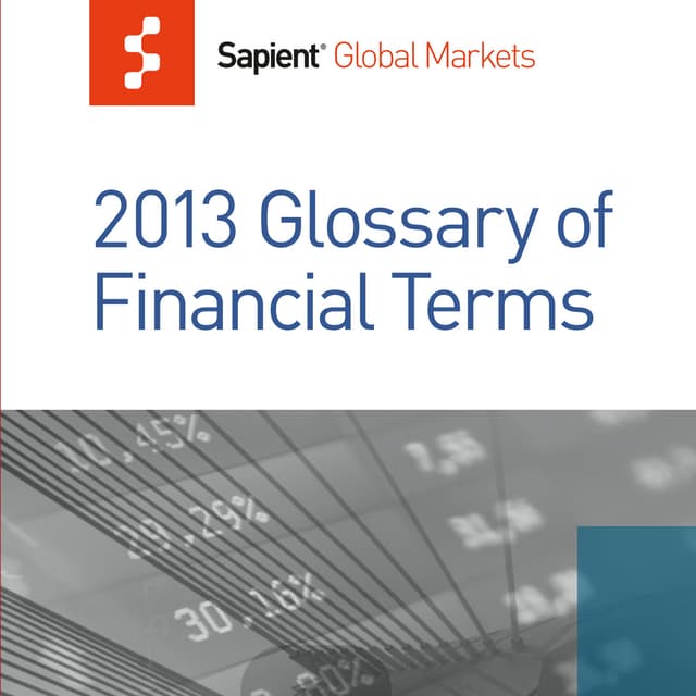 2013 Glossary of Financial Terms