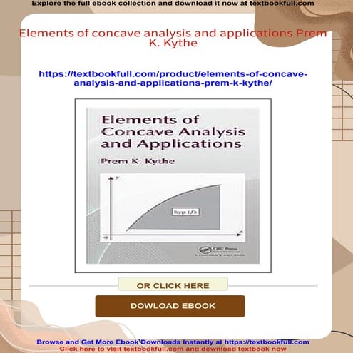 Elements of concave analysis and applications Prem K. Kythe
