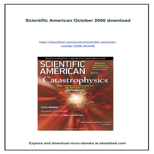 Download full ebook of Scientific American October 2006 instant download pdf