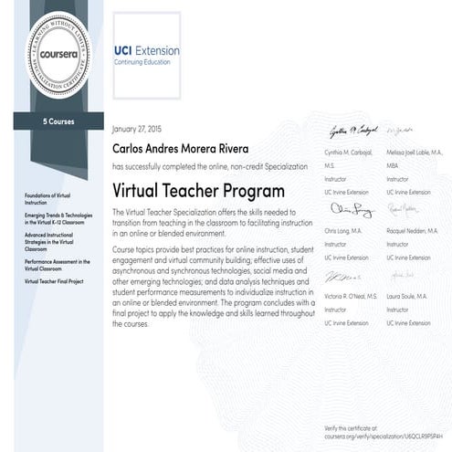 Coursera Virtual Teacher Program 2015