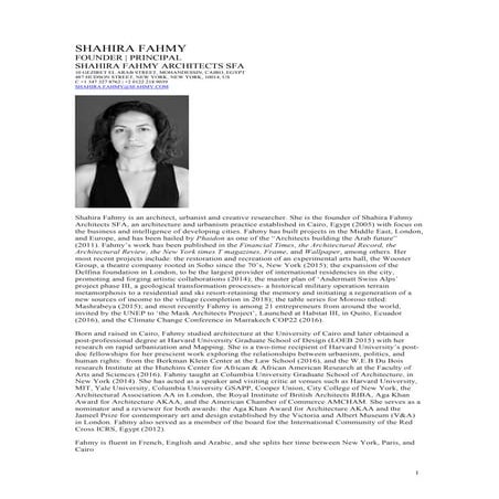 Shahira Fahmy CV Nov. 2016 | PDF