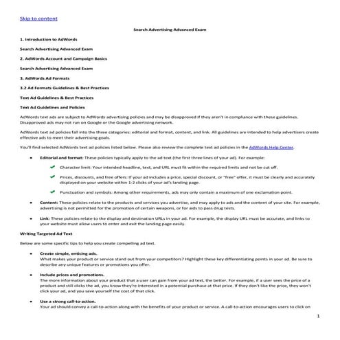 Search Advertising Adavanced