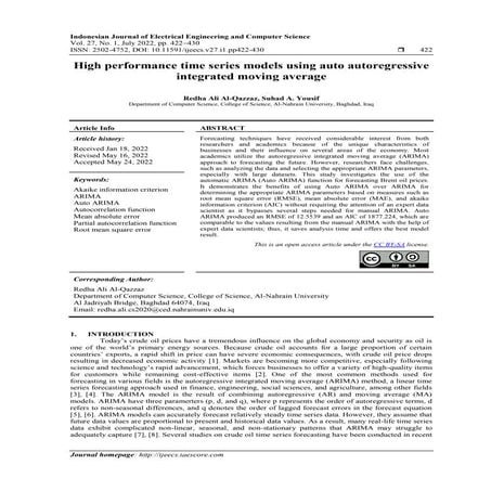 High performance time series models using auto autoregressive ...