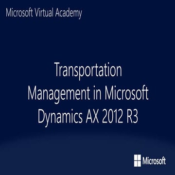 Transportation management setup in AX 2012 R3 | PDF