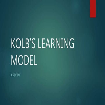 KOLB LEARNING MODEL final