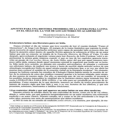 Apuntes para una historia prohibida de la Literatura Latina en el S XX la voz...