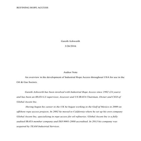 Refining Rope Access