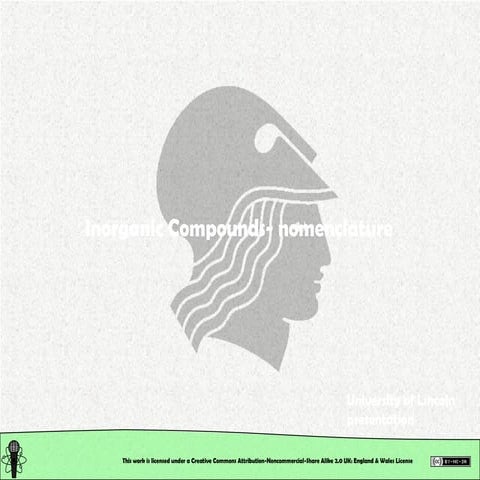 Chemical Structure: Chemical Nomenclature. Inorganic Compounds