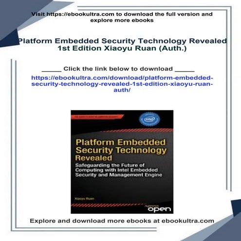 Platform Embedded Security Technology Revealed 1st Edition Xiaoyu Ruan (Auth.)