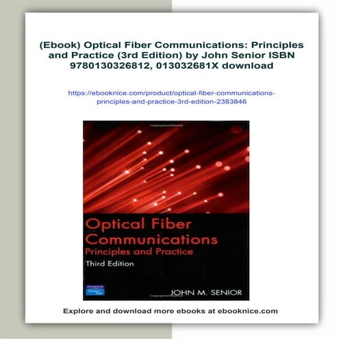 (Ebook) Optical Fiber Communications: Principles and Practice (3rd Edition) b...