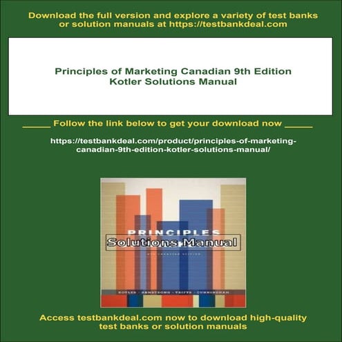 Principles of Marketing Canadian 9th Edition Kotler Solutions Manual